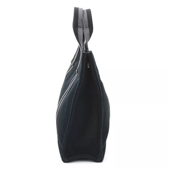 Auth HERMES Fourre Tout Handbag Tote Bag Black/Grey Cotton - e59933g - Picture 2 of 10